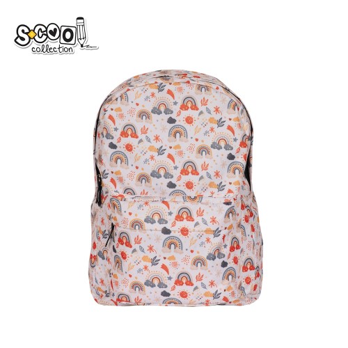 Ghiozdan CLASSIC curcubeu / flori, 30x16x43 cm - S-COOL