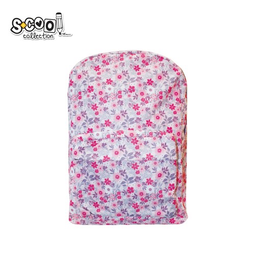 Ghiozdan CLASSIC flori / roz, 30x16x43 cm - S-COOL