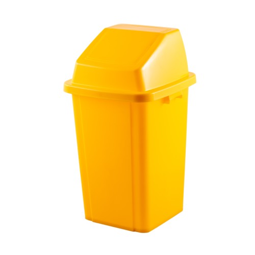 Cos gunoi colectare selectiva, capac cu PUSH galben, 100 litri