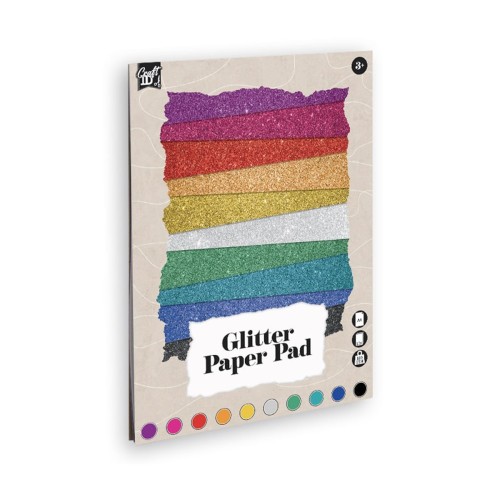 Set 10 coli Creative Craft, A4, carton glitter, 180 g, diverse culori