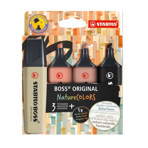 Textmarker Stabilo Boss Original Nature 4 culori/um