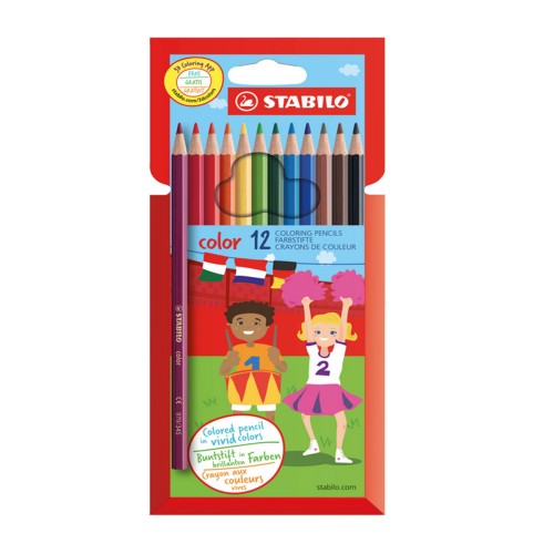 Creioane colorate Stabilo Color, 2.5 mm, 12 culori/set