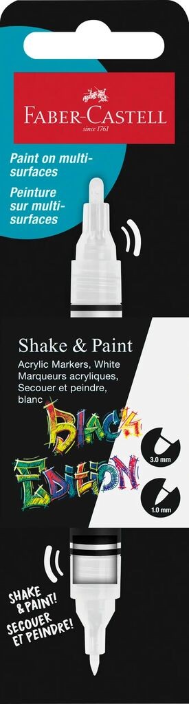 MARKER ACRILIC SHAKE&PAINT ALB FABER-CASTELL