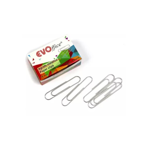 Agrafe EVOffice, 78 mm, metal, 50 bucati/cutie